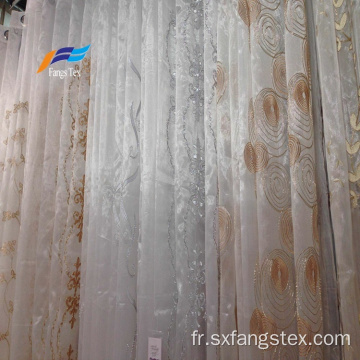 Rideau en voile de fenêtre en tissu brodé d&#39;usine textile